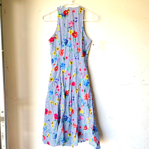 Zara dress floral print stripe v neck sleeveless - Picture 2 of 2